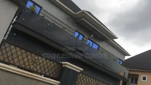 Dark Grey Glass Adfusion Railing