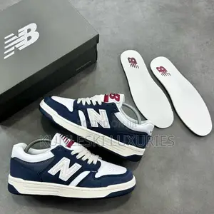 Original New Balance 480 Suede White Blue Sneakers