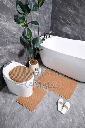 3 in 1memory Foam U-Shaped Toilet Rug,Non-Slip Absorbent Mat