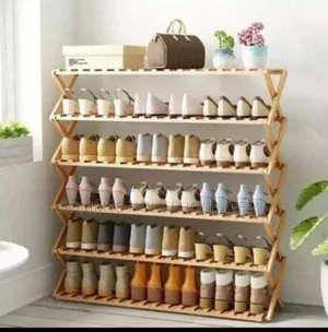 Foldable Bamboo Shoe Rack