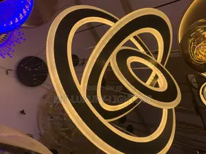 Led 3 Nordic Black Designed Ring Chandelier