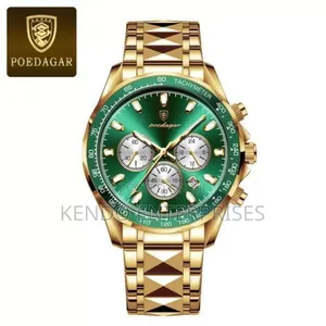 Poedagar Chain, Chronograph ,Green Colours Wristwatch