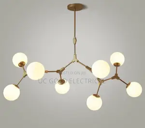 Nordic Style Glass Ball Chandelier for Living Room