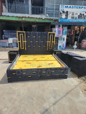 Black Coloured 6by6 Bed Frame Set.