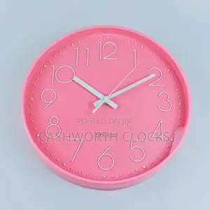 30cm Pink Sweep Engine Luxury Wall Clock