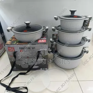 Original Mable Granite Cookware Set With Silicone Handle