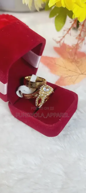 Titanium Gold Steel Plated Wedding Set