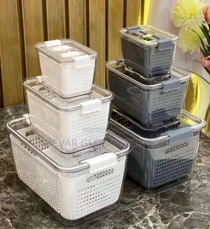 3 Piece Double Layered Fresh Keeping Storage Box Container