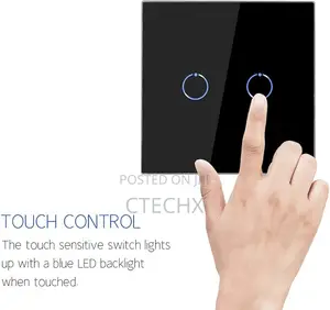 Cnbingo Double Black 2-Way Touch Light Switch