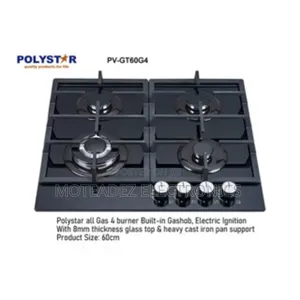 Polystar 4face Induction 8mm Tempered Glass Top Cabinet Hob Gas Cooker