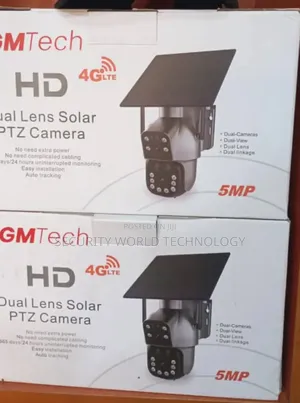 Dual Lens Solar Powered PTZ Camera Ubox App With 20x Zoom