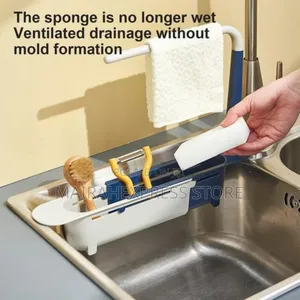 Telescopic Sink Shelf Kitchen Organizer Soap Sponge Holder