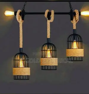 Vintage Hemp Rope Chandelier Living