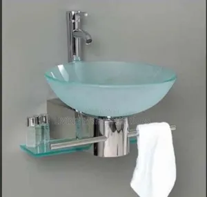 Wall Hanging Glass Basin With Mixer Tap