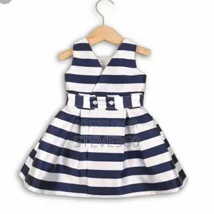 Minoti Dress for Girls - Navy White Colour