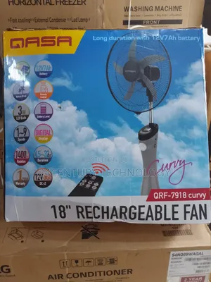 Quiet Operation: Qusa Rechargablestanding Fan QRF-7918 Curvy