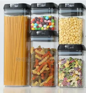 5pcs Acrylic Cereal Container Set With Easy Pour Lids