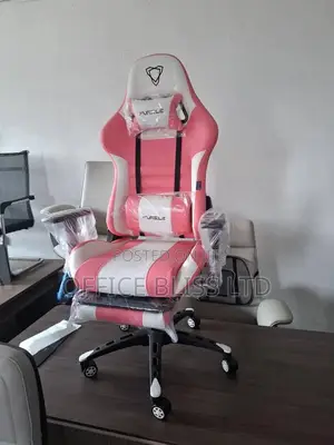 Furgle Ergonomic Gaming Chair With Footrest -Pink
