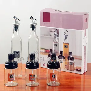 Set of 5 Oil Bottle and Seasoning Set