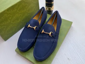 Blue Suade Flat Shoes
