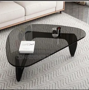 Quality Center Table With Thick Glass And Wooden Leg