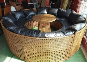 Conference Rattan Chairs Round With a Table