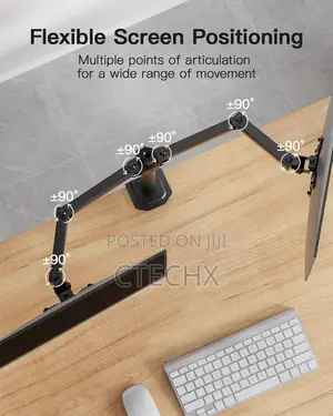 Huanuo Taller Dual Monitor Stand Long Arms for 13 to 32 Inch