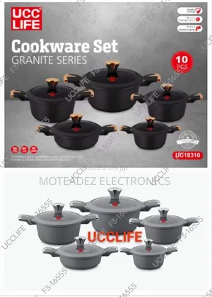 Ucc Life 10pcs Luxury Granite Series Non Stick Cookware Sets
