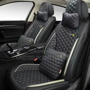 First Class Car Leather Seat Cover Black Cream