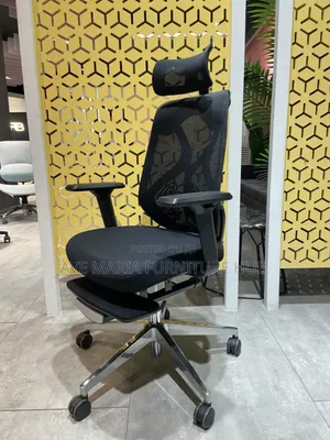 Ergonomic Mesh Office Chair With Footrest.