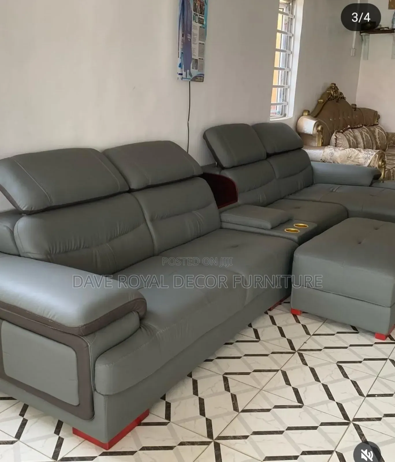 Quality Leather L Shape Sofa Set