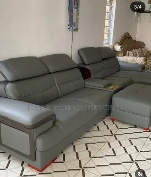 Quality Leather L Shape Sofa Set