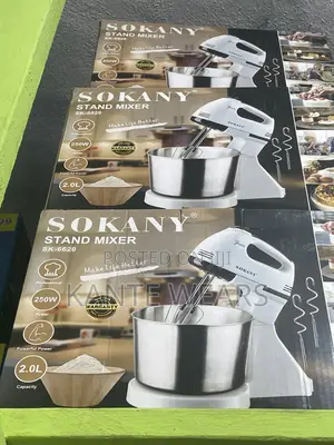 Sokany Stand Mixer Sk-6620 With Bowl - 2l - 250w