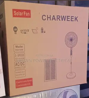 Charweek 16 Solar and Rechargeable Fan