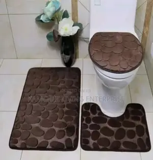 3-in-1 Toilet Bathroom Foot Mat Set Soft Stylish