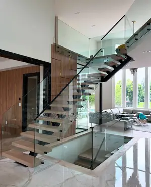 Floating Stairs Installed With Stand Offs Studs