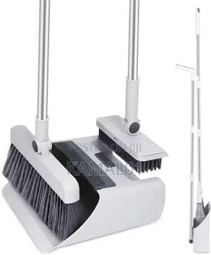 3 in 1 Broom and Dustpan Set, Long Handle Broom and Dustpan