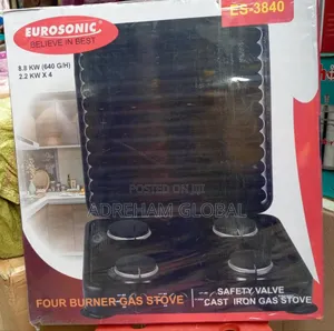 Eurosonic 4 Burner Automatic Gas Cooker With Cover.