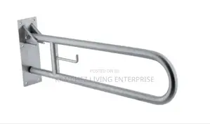 Handicap Support Grab Bar With Toilet Paper Holder