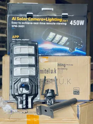 V380 Pro 4g Solar Street Light With CCTV Camera - 450w