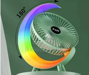 Rechargeable Fans Desktop Table Fan Colorful Led Light Fan