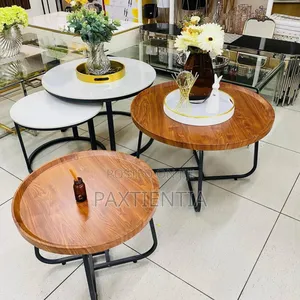 2 in One Wood Top Metal Legged Center Table