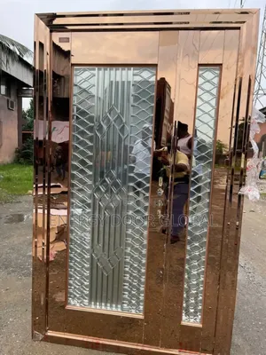 4ft/7ft Rose Gold Stainless Interior Durable Glass Door