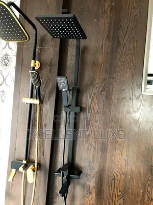 Square Black Standing Shower