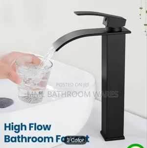 Matte Black Long Waterfall Basin Mixer Faucets