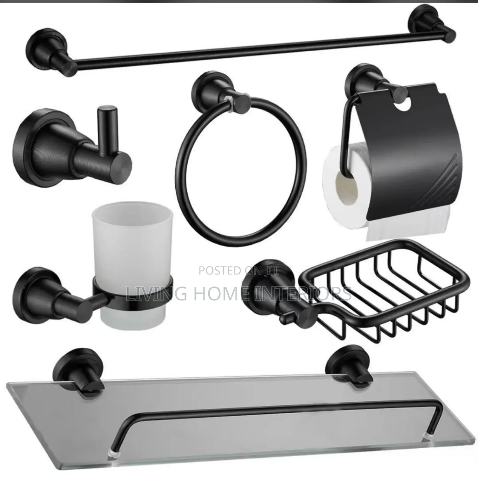 Complete Bathroom Accessories Black