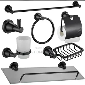 Complete Bathroom Accessories Black