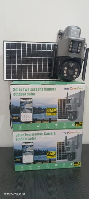 True Color View Two Screens Outdoor Solar Camera 6mp 4glte