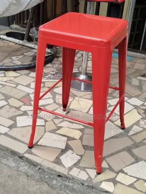 Standard Metal Bar Stool Red.