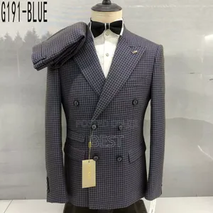 Check Double Breasted Quality Arare Suits for Men's Wears